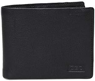CEO Super Slim Genuine Leather Wallet for Men - Black