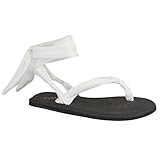 Women's Yoga Flip Flop Sling Gladiator Slingback Flat Thong Sandal (White-A)
