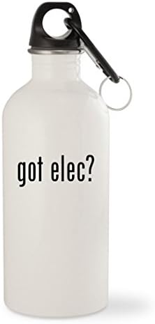 got elec? - White 20oz Stainless Steel Water Bottle with Carabiner