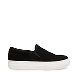 Steve Madden Women's Gills Fashion Sneaker, Black Suede, 8.5 M US