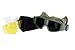 Lancer Tactical Airsoft Safety Goggles Basic - Smoke, Clear and Yellow Lens (Green)