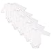 Touched by Nature Organic Long Sleeved Bodysuit 5 Pack, White, 3-6 Months
