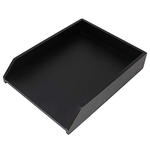 HumanCentric Wood Letter Tray (Solid Black) Desk Paper Tray for Files