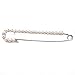 Love Sweety Candy Cane Safety Pearl Pin Scarf Lapel Brooch XZ02 (Silver with Pearl)