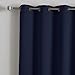 Best Home Fashion Premium Wide Width Thermal Insulated Blackout Curtain - Antique Bronze Grommet Top - Navy - 80