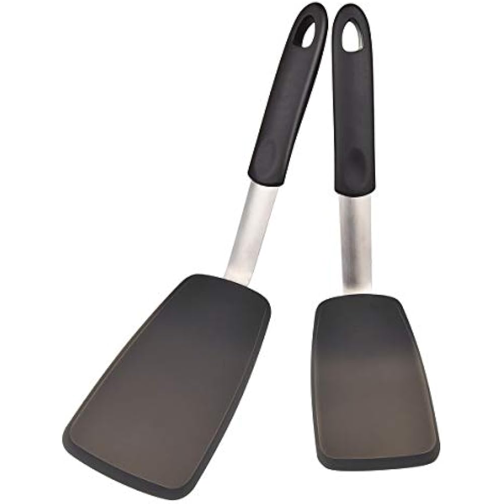Set 2 Spatulas Flexible Silicone Heat Resistant Up To 600oF Turner
