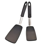 ClearSea Set 2 Flexible Silicone Spatula Heat Resistant Up To 600oF Turner Steel Strong Blade Edges For Cooking