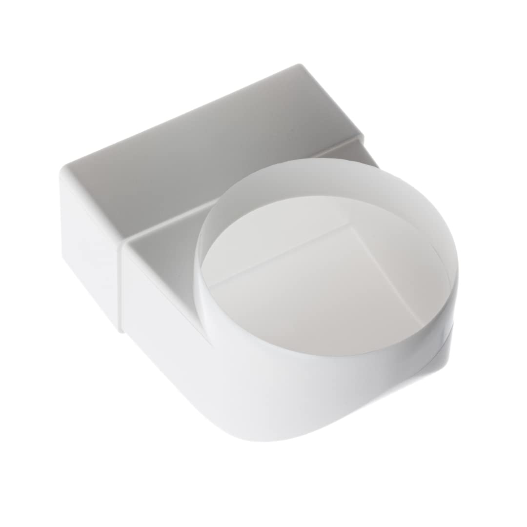 110x55mm to 100mm - 4 inch Elbow Bend Rectangular to Round 90 Degree Bend Adapter