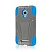 Alcatel Fierce Case (7024W), MPERO IMPACT X Series Dual Layered Tough Durable Shock Absorbing Silicone Polycarbonate Hybrid Kickstand Case for ONETOUCH Fierce [Perfect Fit & Precise Port Cut Outs] - Blue / Gray