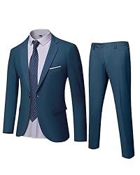 MrSure Men's 2 Piece Slim Fit Suit with Stretch