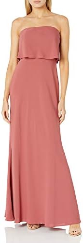 kenna strapless a-line dress Kenna Yellow Satin Strapless Maxi Dress - US 12