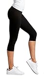 Premium Ultra Soft Capri Leggings - High Waist - Regular and Plus Size - 15 Colors by Conceited (One Size (0 - 12), Black)