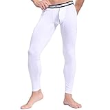 ZIHAN Men's Bamboo Fiber Low Rise Skinny Leggings Pants Medium White