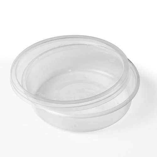 Thali Outlet - 50 x Round Re-Usable 8oz Microwave Clear Food Containers Freezing Takeaway Hot Cold Foods - 120mm (D) x 30mm (H)