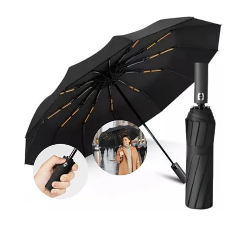 Guarda Chuva Automático Reforçado com Botão – Compacto, Antivento e com Proteção UV Blackout - Guarda Chuva Dobrável e Portátil, Ideal para Bolsa e Mochila - AmelShop