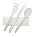 R Noble 160 Plastic Silverware Set with Napkins, Individually Wrapped, Disposable Silverware Set, Cutlery Kit, Medium Weight, 160 Napkins, 160 Plastic Forks, 160 Plastic Spoons, 160 Plastic Knives