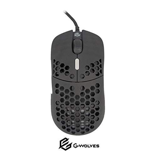 G-Wolves Hati HT-M 3360 Ultra Lightweight Honeycomb Shell Wired Gaming Mouse up to 12000 cpi - 6 Buttons - 2.18 oz (61g) (Midnight Shadow)