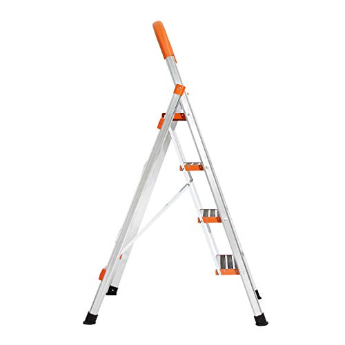 SogesHome Ladder Aluminum Ladder Step Ladder Folding Ladder Lightweight Multi Purpose Portable Home Ladder 4 Step,JF-004-SH