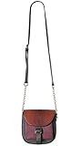 Diophy PU Leather Two Tone Front Pocket Cross Body Saddle Handbag Accented with Snake Skin Pattern Flap & Buckle Décor Womens Purse PS-3373