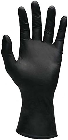SW Safety N260883 Megaman Flock-Lined Gloves, M, Nitrile, Black (Pack of 50)