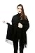REEMONDE Womens Super Soft Long Shawl Solid Colors Warm Pashmina Big Scarf (Black)