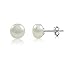 Set of 5 Sizes White Freshwater Pearls Sterling Silver Stud Earrings