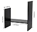 PAG Adjustable Desktop Shelf Wood Small Bookshelf Desk Supplies Organizers and Accessories Storage Display Rack Office Decor, Black