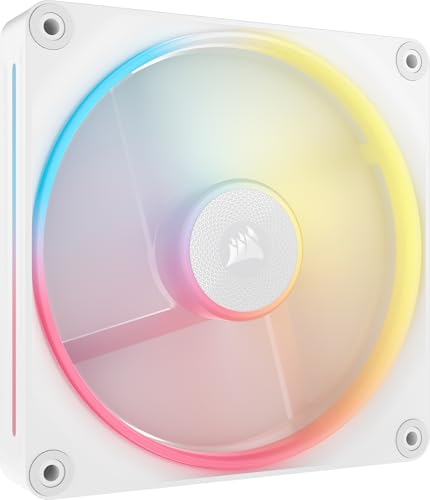 CORSAIR iCUE LINK LX140-R RGB 140mm PWM-Umkehrlüfter – Einzelner Lüfter – Geräuscharm, CORSAIR Magnetische Kuppellagerung, Zwei Lichtschleifen, CORSAI