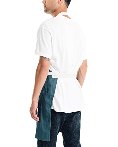 Caldo Cotton Kitchen Apron - Mens and Womens Professional Chef Bib Apron - Adjustable Straps with Pockets and Towel Loop (Spruce)
