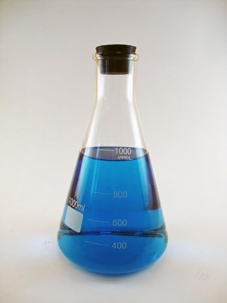 Labstock 1000ml Erlenmeyer Flask With Rubber Stopper Heat Resistant Flask Amazon Com Industrial Scientific