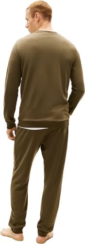 Uomo Felpa Track Top con Scollo Rotondo, Verde (Army Green), S