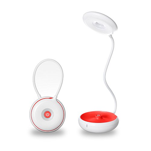 Portable LED Desk Lamp Travel Light 3-Level Dimmable Brightness Nightstand Lamp Touch Sensitive Control USB Re