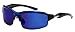 Arctic Blue Mens Fashion Sports Wrap Sunglasses - Blue Revo Lens - Fishing, Baseball, Boating, Skiing - Several Colors Available!