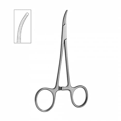 Comdent Mosquito Forceps 12.5cm DIY Pliers For Removing Fish Hook, Pet Grooming & Hair Pulling (Curved)