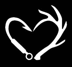 Download Amazon Com Legacy Innovations Lli Fish Hook Deer Antler Heart Decal Vinyl Sticker Cars Trucks Vans Walls Laptop White 5 5 X 4 9 In Lli1298 Automotive