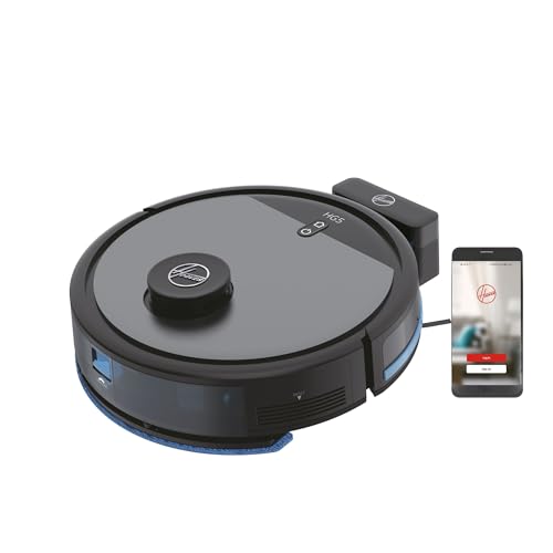 HG530H Robot Aspirateur Wet & Dry Aspire et Nettoie, Brosse XL, Grande Autonomie 90min, Puissant, Ultra Silencieux 68 dBA, Capteurs Anti Chute, Station de Recharge, Programmable, Application