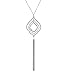 YOUMI Long Necklace for Women Layered Rhombus Leaf Drop Tassel Pendant Necklace Y Lariat Sweater Necklace(Silver)