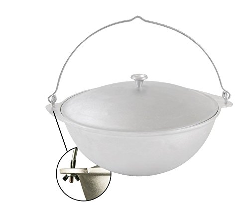 Kazan Asien Topf Tatarskij mit Deckel Kasan WOK 12 Liter für CAMPING Aluguss