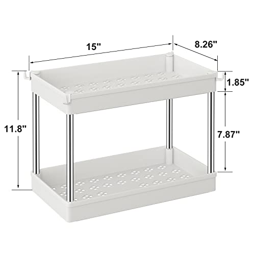 Under Sink Organizer and Storage, DUSASA 2Tier Under Bathroom Sink