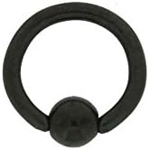 Anodized Black Steel Tragus Piercing Ring 16 GA Diameter 2GA / 0.24" (6mm)