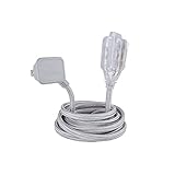Globe Electric Designer Series 9-ft Fabric Extension Cord, 3 Polarized Outlets, Right Angle Plug, 125 Volts, Metallic Silver 22889