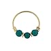 PiercingPoint 9KT Solid Yellow Gold Triple Turquoise Beads 22 Gauge (0.6MM) - 5/16 (8MM) Length Hoop Nose Ring