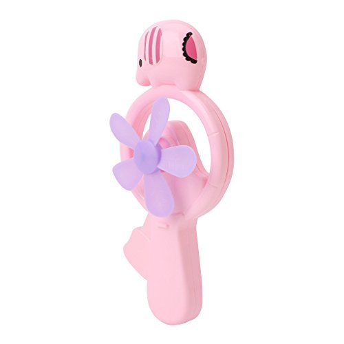 NNDA CO Portable Kids Toys Mini Manual Hand Fan Handheld No Battery Operated for Cooling - For Sports, Hiking, Camping, Airplanes,Plastic,1 pc (pink) - Thumbnail 5