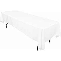 LinenTablecloth 60 x 126-Inch Rectangular Polyester Tablecloth White ...
