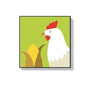 Framed Canvas Wall Art for Living Room, Bedroom Cute Cartoon Animals Canvas Prints for Home Decoration Ready to Hanging - 16x16 inches