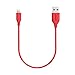 Anker Powerline 1ft Apple MFi Certified Short Lightning to USB Cable Sturdy Charging Cord for iPhone 5/5s/5c 6/6 Plus 6s/6s Plus 7/7 Plus, iPad Mini/Air/Pro iPod Touch(Red)