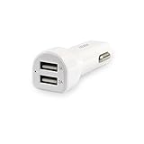 YOZATIA Portable Dual USB Plug Car Charger, Smart 3.0 25V Quick Charge Fit Iphone, Ipod, Ipad,Samsung and Other Devices - White