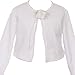 BluNight Collection Big Girls Long Sleeve Flower Girl Cardigan Sweater Bolero (13KD3) White Size 10