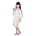 Yesky Children's Silk Stain Pure Kimono Wedding Dressing Gown Kimono Robes Bridal Lingerie Sleepwear