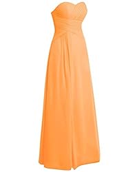 JAEDEN Women's Long Sweetheart Chiffon Pleat